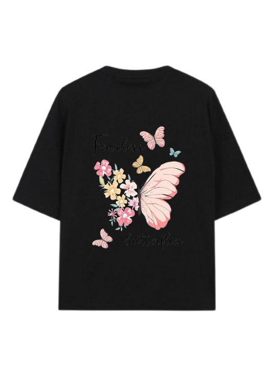 butterflies t- shirt Black Back 8