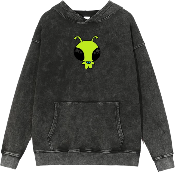 aliens Oversize Hoodie Washed gray 8