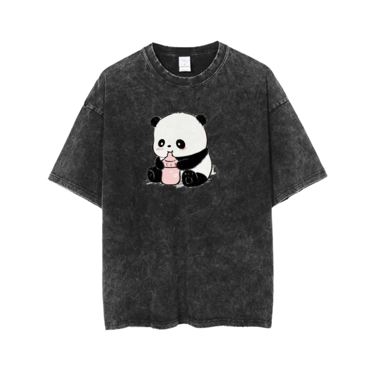 PANDA One Size t- shirt Washed 8