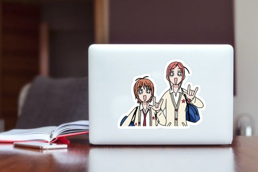 Lovely Complex Anime Sticker - Risa Koizumi and Atsushi Otani Funny Chibi Vinyl Decal for Laptop, Water Bottles, Phone Case, Cute Rom-Com Aesthetic Anime Merchandise