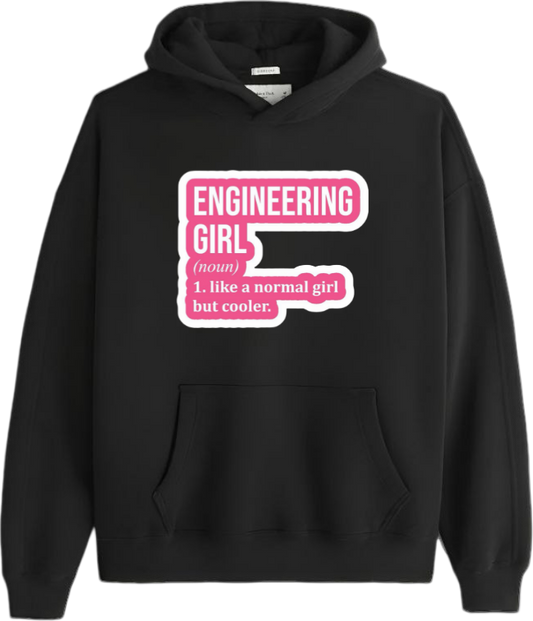 names One Size hoodie Black Engineering Girl 8