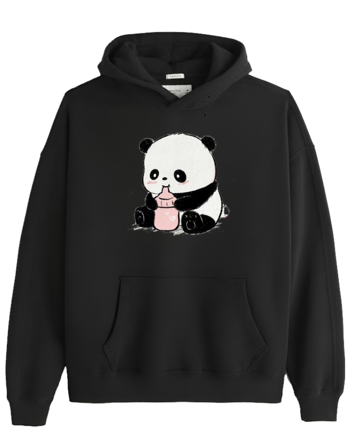PANDA Oversize Hoodie Black 8