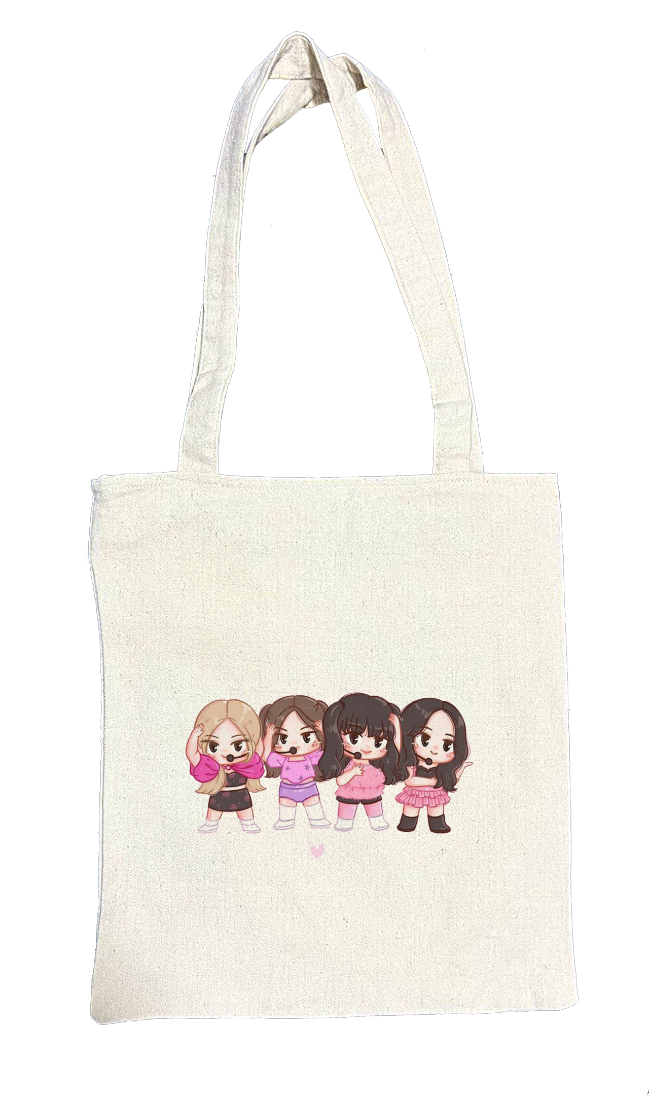 Black pink tote bag beige 7