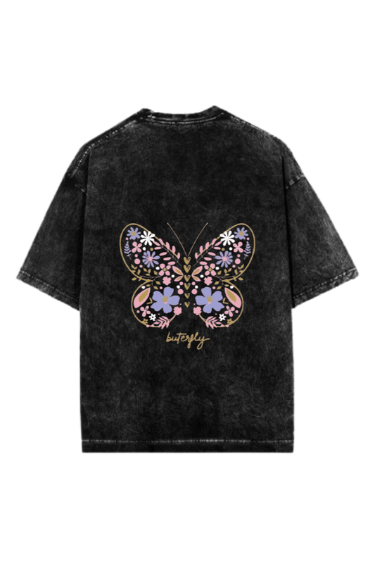 butterflies One Size t- shirt Washed Back 8