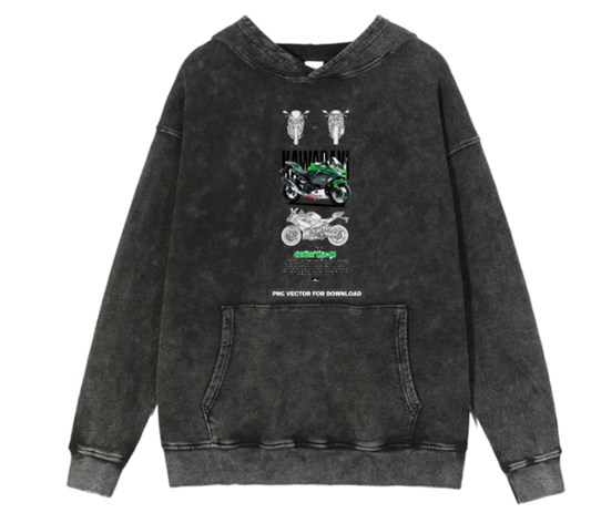 MOTOR CYCLE One Size hoodie Washed 8