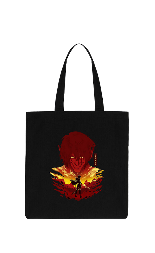 Anime Attack on titan shingeki no kyojin Aot Black tote bag 8