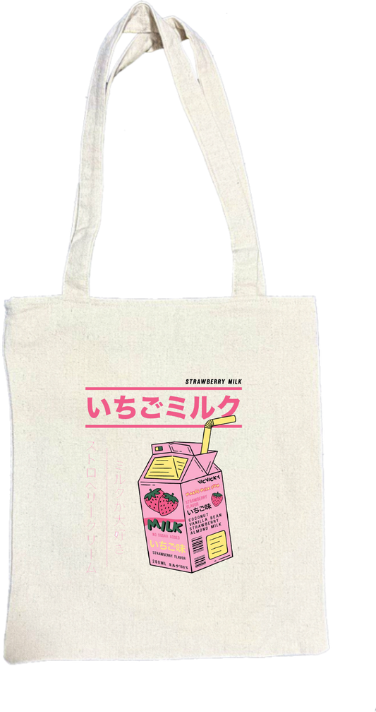 STRAWBERRY MILK tote bag beige 90
