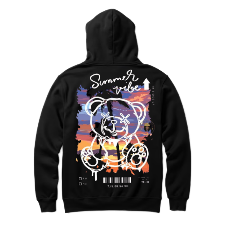 Summer vibe Back text oversize hoodie back 90