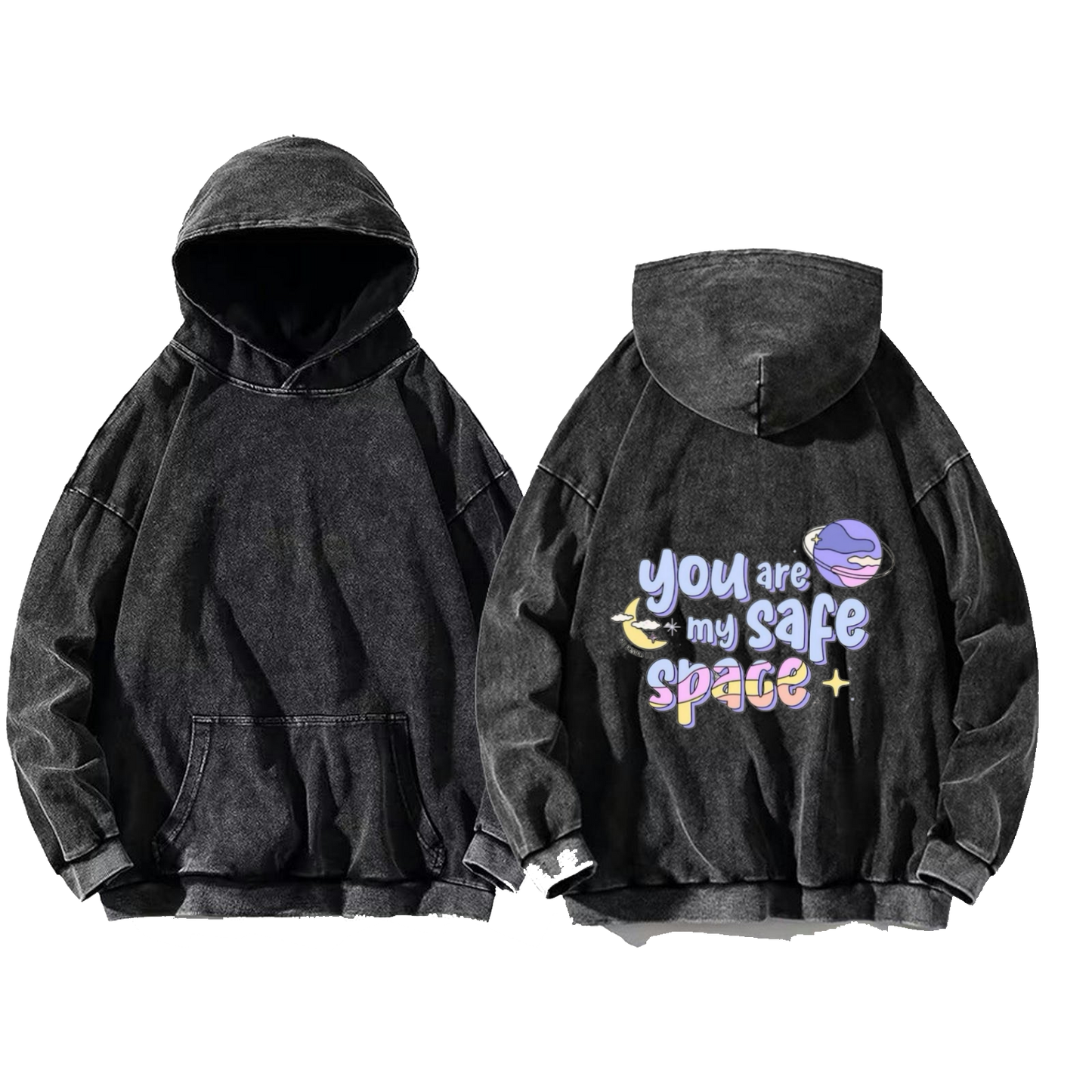 GiRL POWER One Size hoodie Washed Back 73