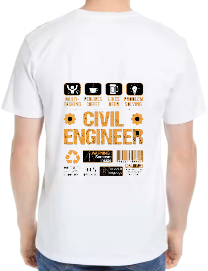 Civil Back text One Size t- shirt White Back 88