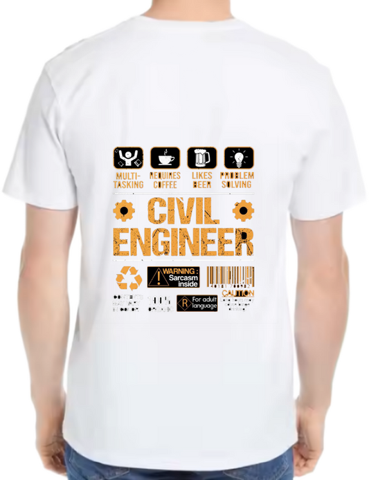 Civil Back text One Size t- shirt White Back 88