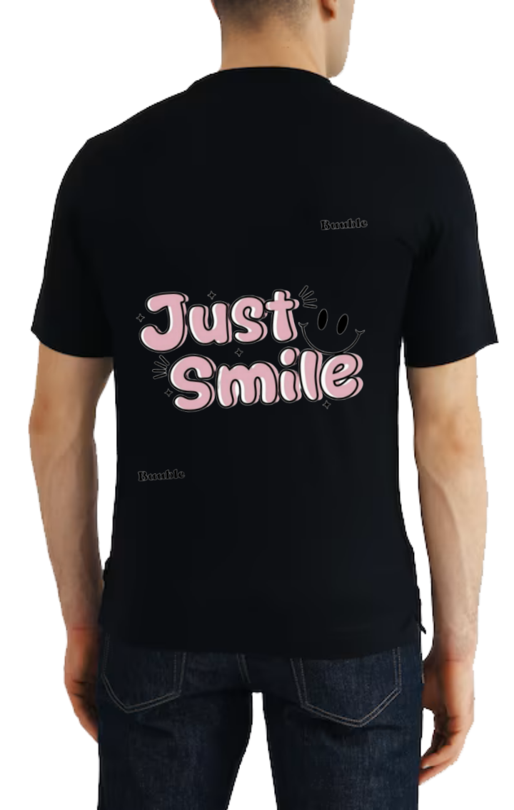 00. Just Smile t- shirt One Size Black back 90