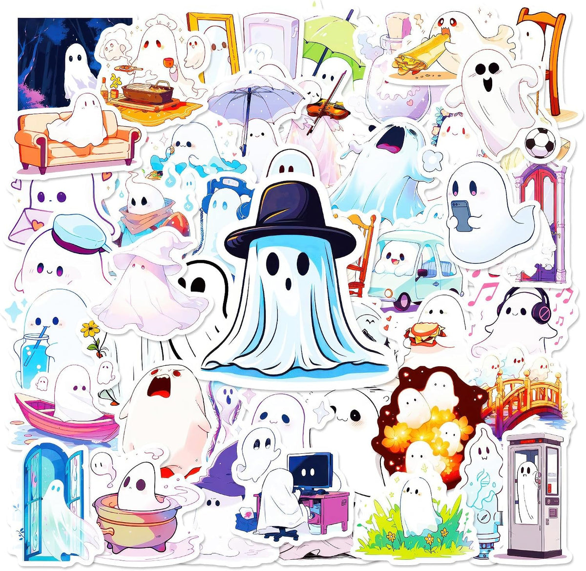 maxtachi 50 Pcs Cute Animal Stickers, Waterproof and Durable Stickers for Laptop, Computer, Car, Luggage, Cup, Phone, Suitcase Stickers Pack for Teens, Party Favors, School Reward (Copy)