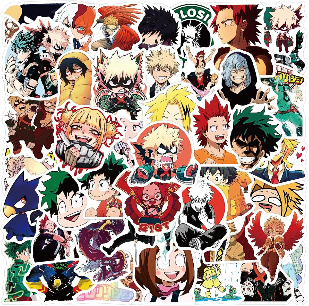 sxdaizjsym 50PCS My Hero Academia Stickers for Kids, Cute Anime Cartoon Waterproof Vinyl Decal for Teen Girl Adult Notebook Laptop Water Bottle Skateboard Guitar Travel Case Phone Bike