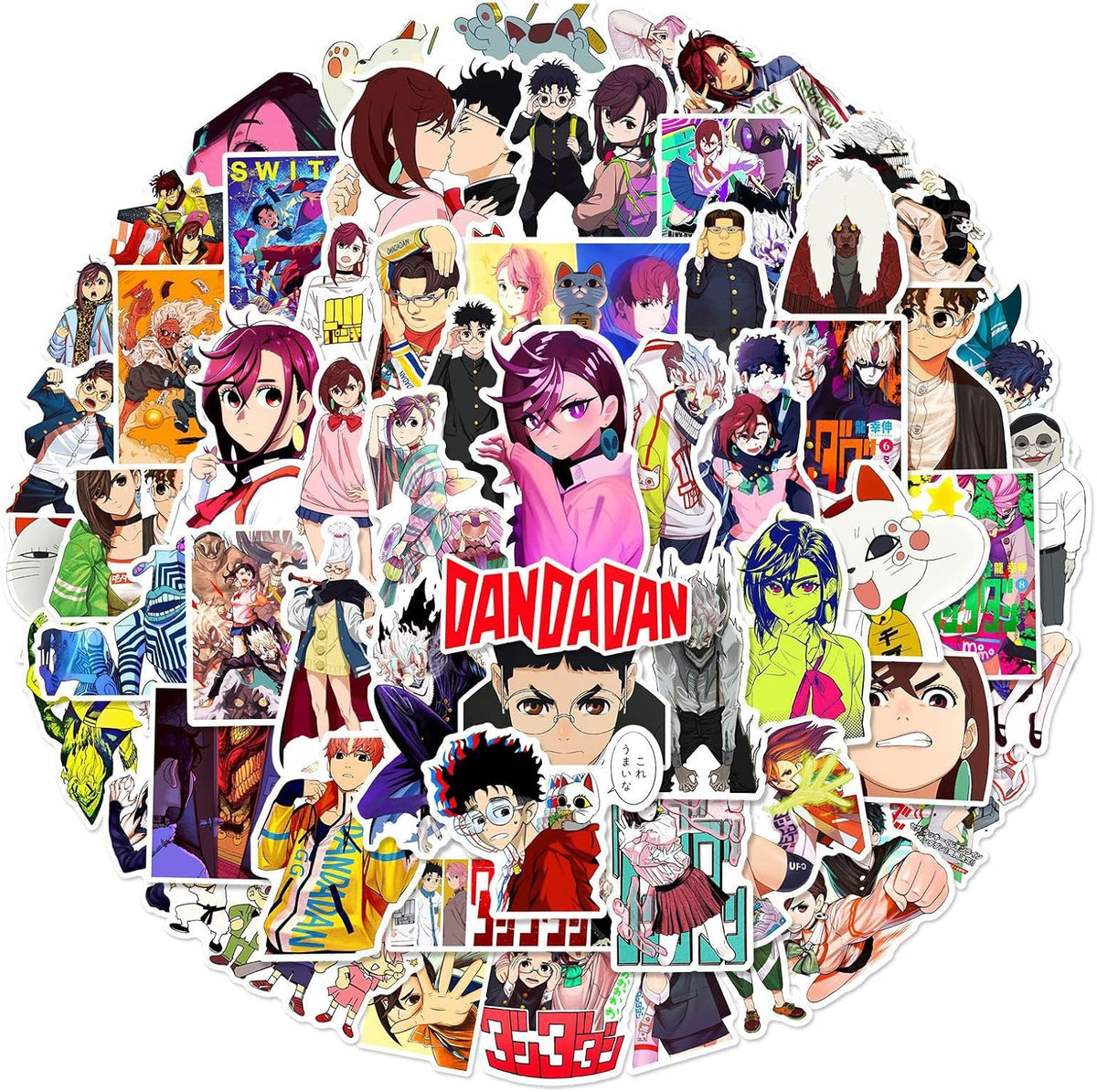 50Pcs Manga Dandadan Stickers Mixed Pack Cool Movie Cartoon Anime Stickers Decorative Sticker for Teens Adults Waterproof Sticker for Water Bottle Laptop (Dan)