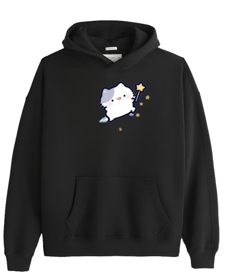 cat Oversize Hoodie Black 91