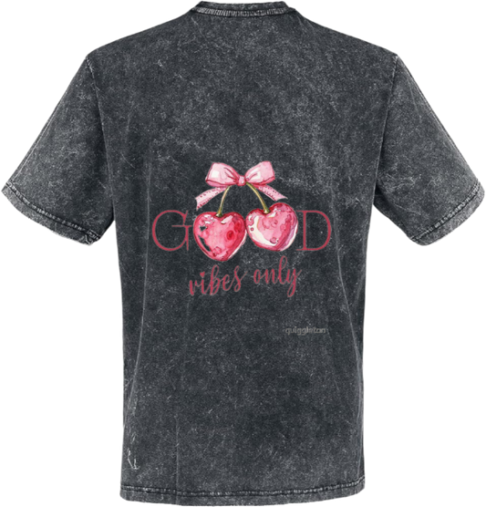 GOOD vibes only t- shirt One Size Washed Back 91