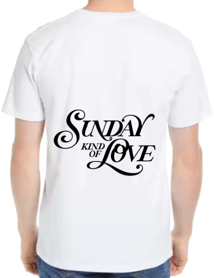 SUNDAY KIND LOVE t- shirt One Size White back 91