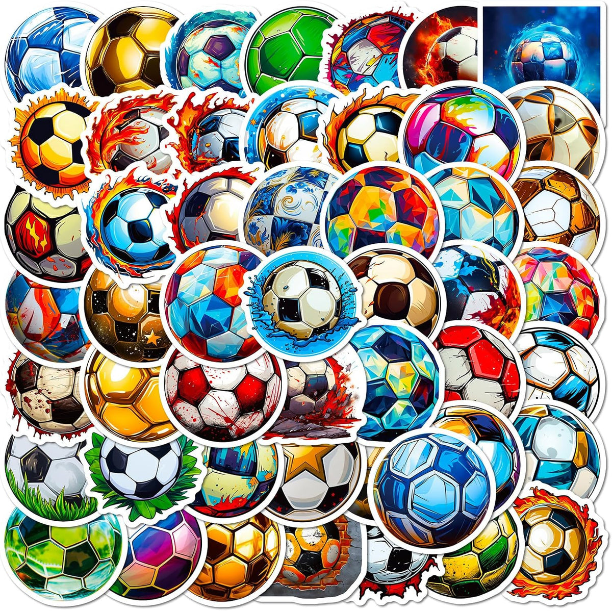 AUCEKO 50PCS Multicolor Cartoon Vinyl Stickers for Kids, Teens & Adults - Reusable, Removable, Weatherproof - Perfect for Laptops, Water Bottles, Skateboards & More