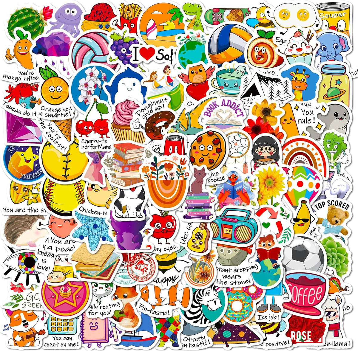 100 Pieces Stickers Girls Aesthetic Set Vsco Laptop Sticker Set Vinyl Sticker for Motorcycle Laptop Suitcase Skateboard Notebook Scrapbook Bicycle Guitar MacBook iPad (A)