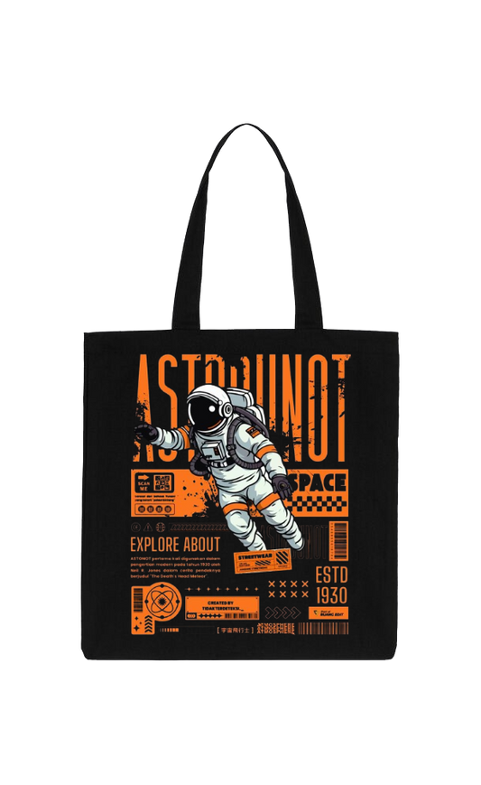 ASTRONAUT Back text tote bag Black 89