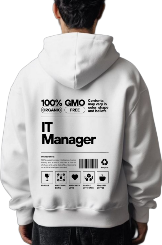 IT Manager Back text oversize hoodie White back 92