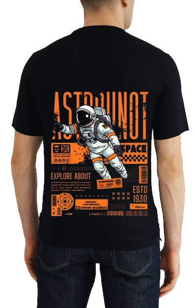 ASTRONOT Back text One Size t- shirt Black Back 88
