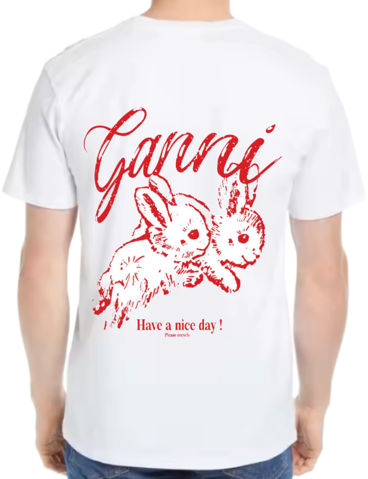 Ganni t- shirt One Size White back 92