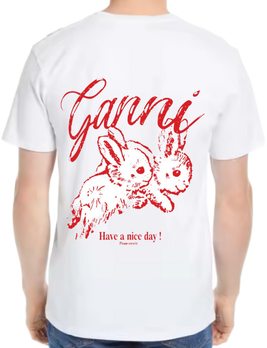 Ganni t- shirt One Size White back 92