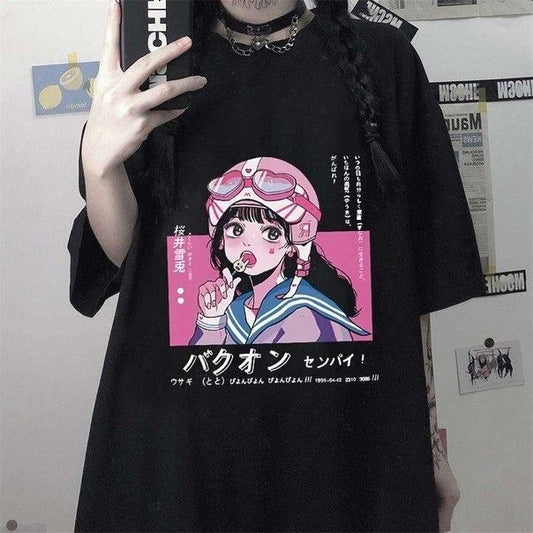 Raimu Kawasaki T-Shirt, Oversized Black