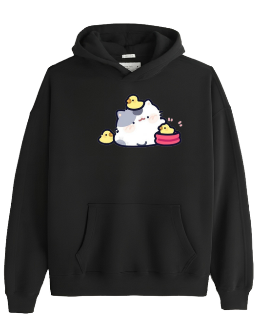 cat Oversize Hoodie Black 93