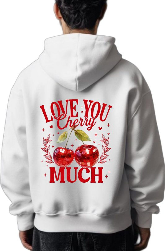 LOVE YOU herry MUCH One Size hoodie White Back 93
