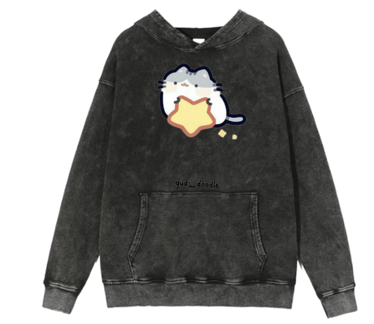 cat Oversize Hoodie Washed 93
