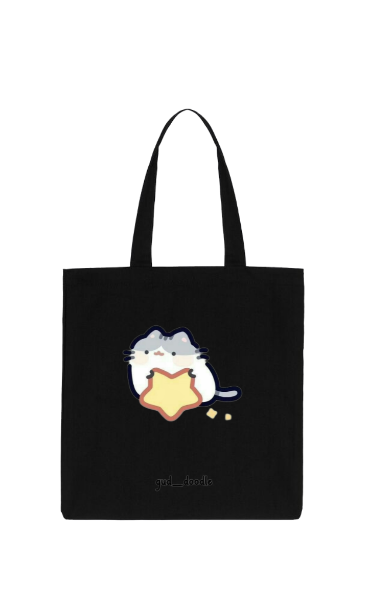 cat tote bag Black 93