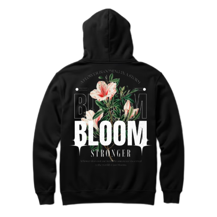 A FLOWER BLOOMING IN A STORM Back text oversize hoodie back 93