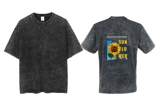 SUNFLOWER Back text One Size t- shirt Washed Back 71