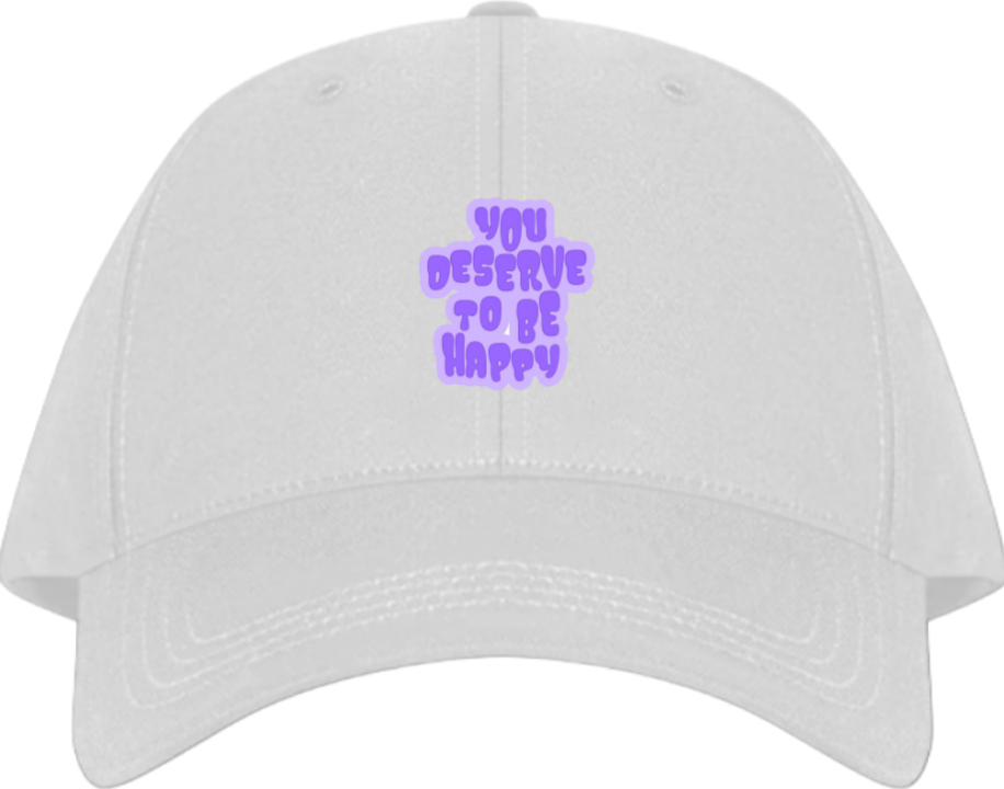 YOU DESERVE TO BE HAPPY Baseball cap White 90