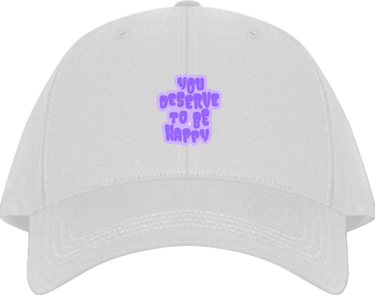 YOU DESERVE TO BE HAPPY Baseball cap White 90