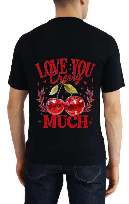 LOVE YOU + t- shirt One Size Black back 94