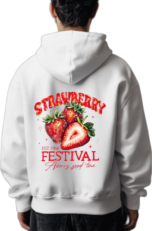 STRAWBERRY One Size hoodie White Back 94