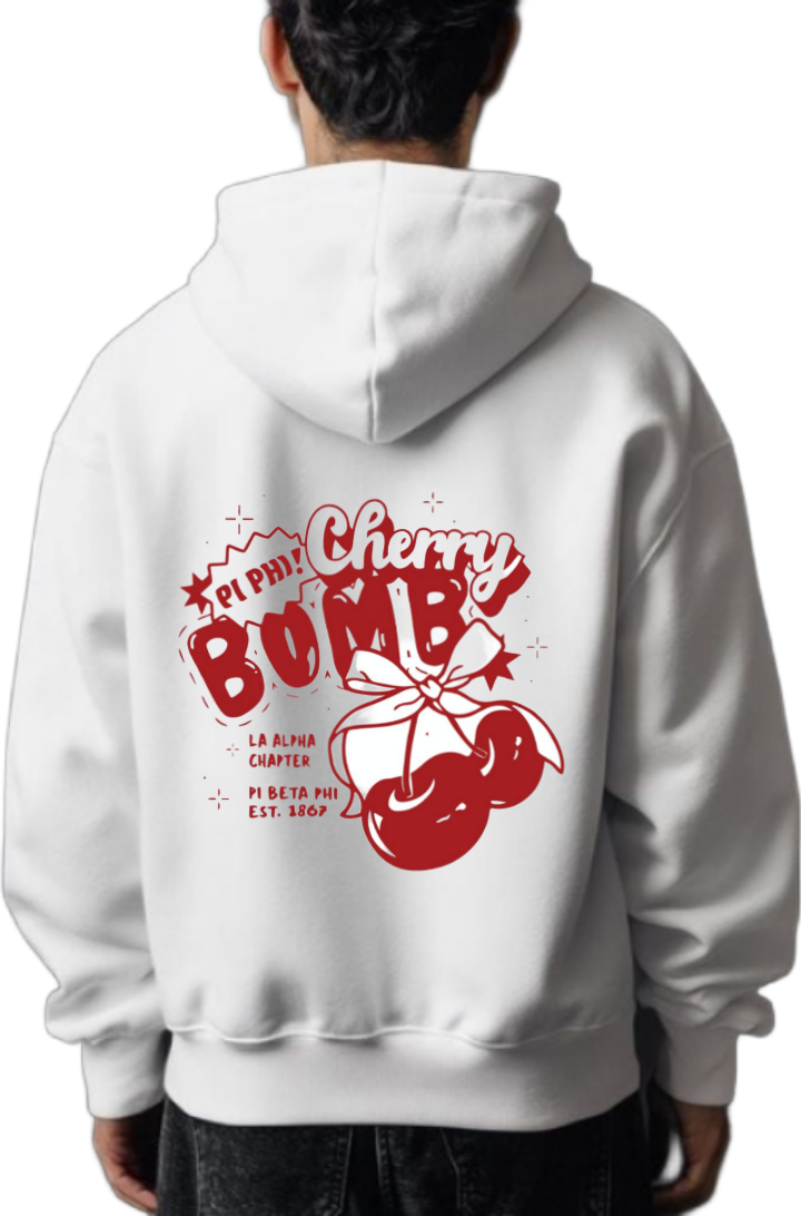 PIPH) Cherry BOMB One Size hoodie White Back 95