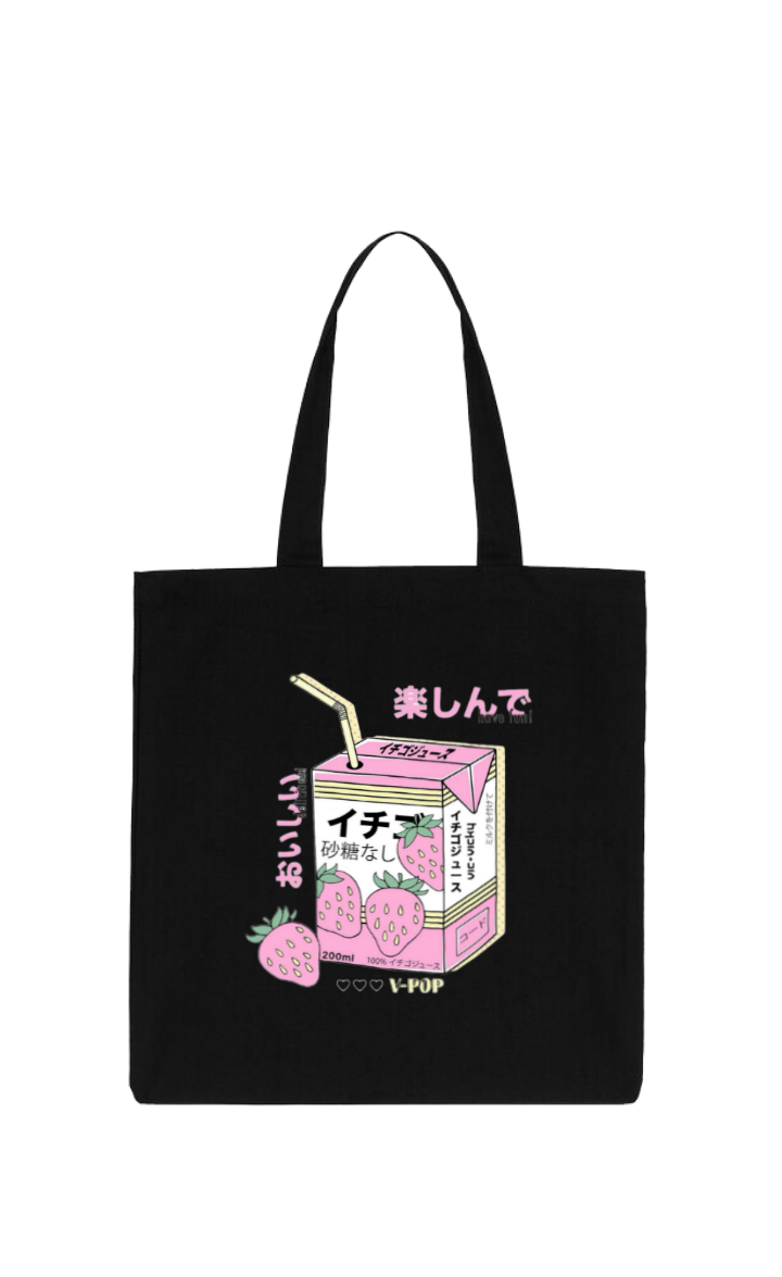 V-POP tote bag Black 95