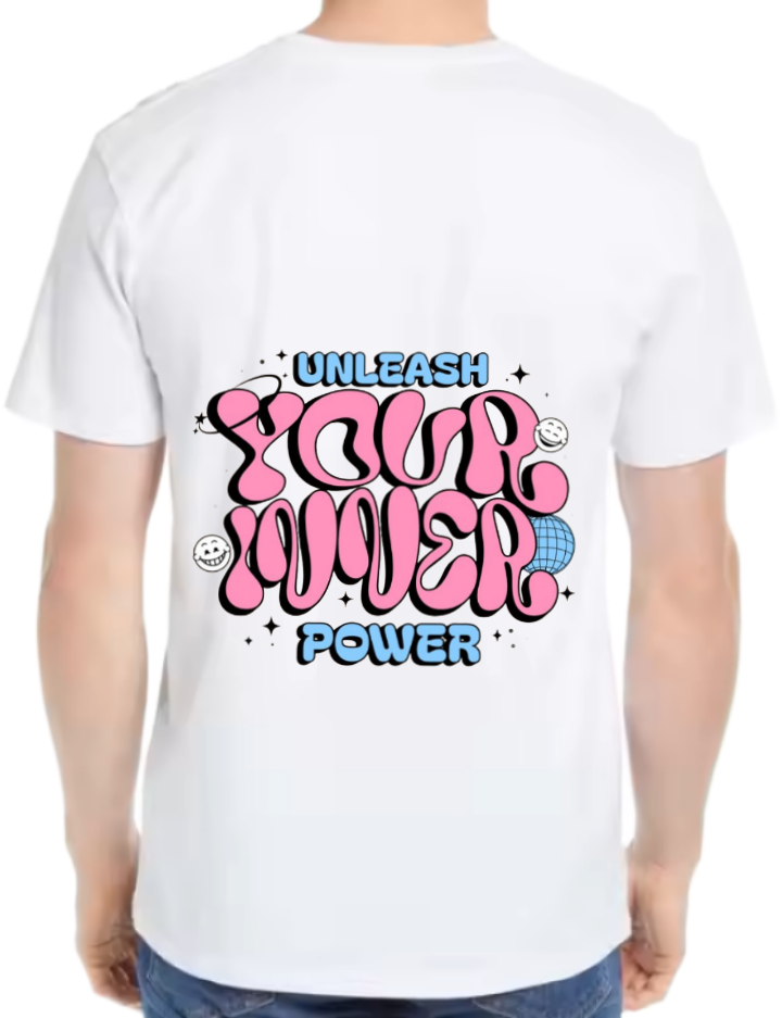 Unleash Your Inner Power t- shirt One Size White back 95
