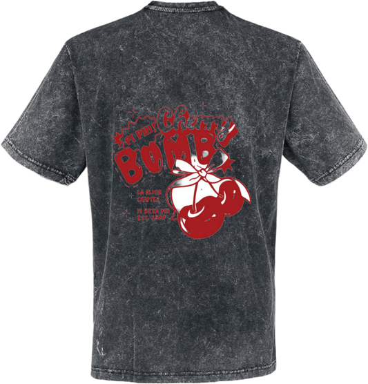 Cherry Bomb t- shirt One Size Washed Back 95