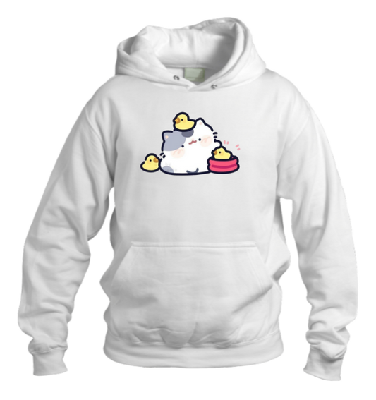 cat Oversize Hoodie White 95