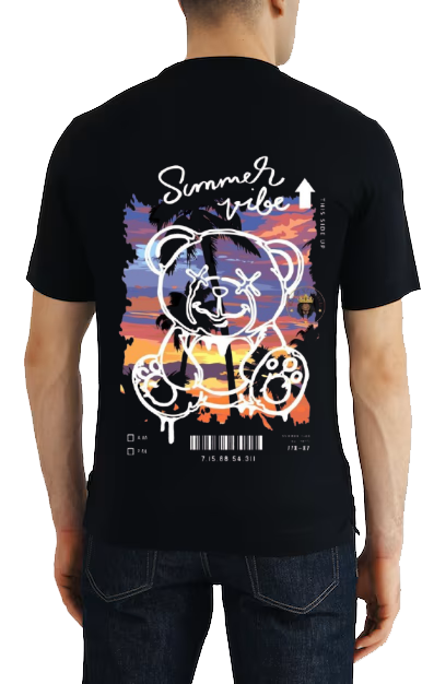 Summer vibe Back text One Size t- shirt Black Back 91
