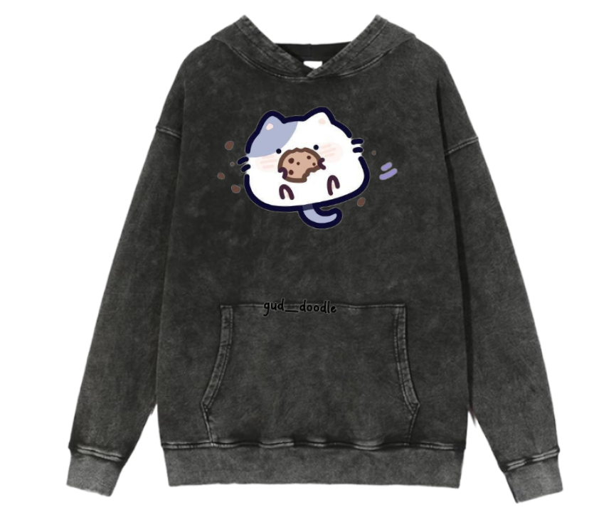 cat Oversize Hoodie Washed 95
