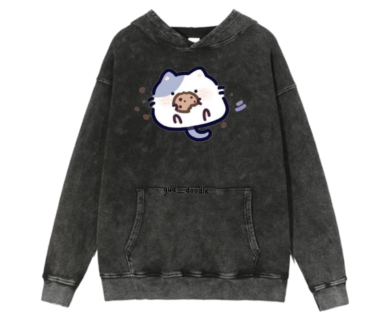 cat Oversize Hoodie Washed 95