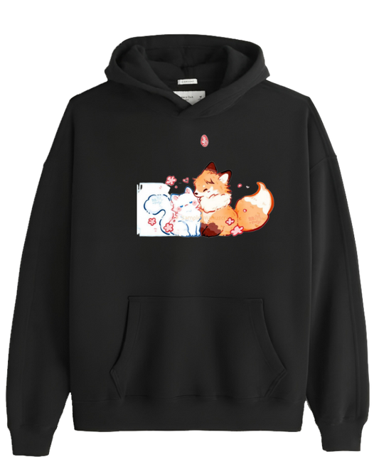cat Oversize Hoodie Black 96