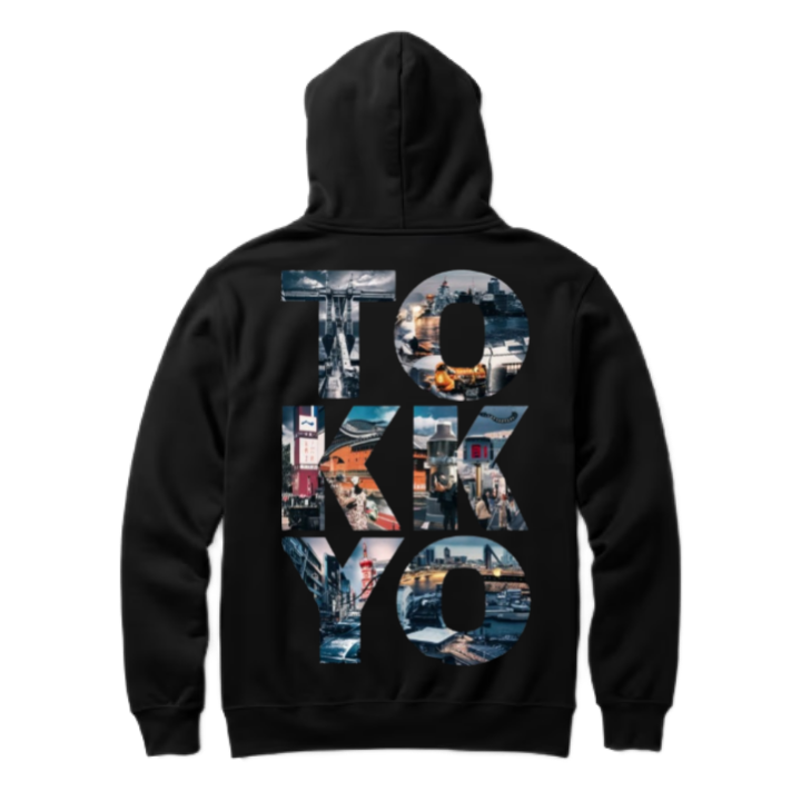 TOKYO Back text oversize hoodie back 96